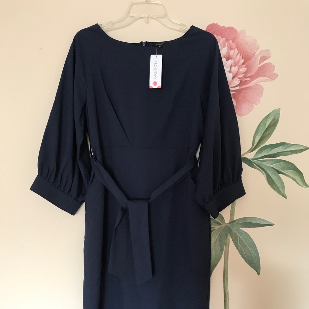 NWT Navy long sleeve dress